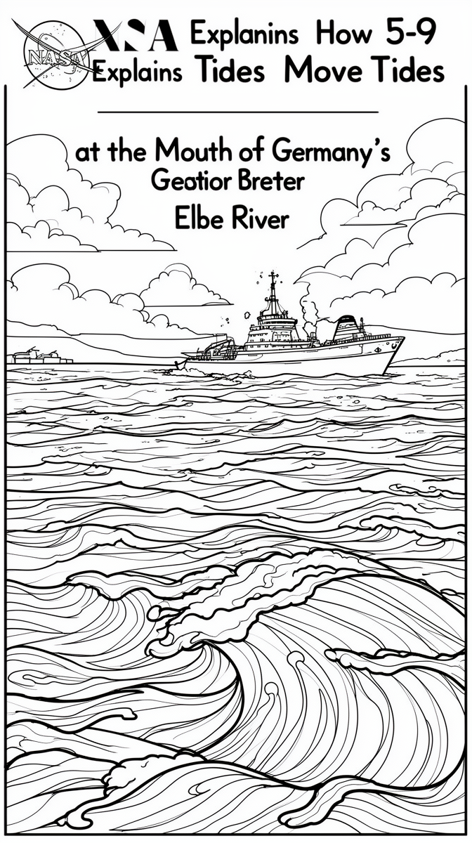 NASA Explains How Tides Move at the Mouth of Germany’s Elbe River Coloring Page