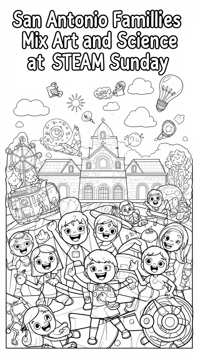 San Antonio Families Mix Art and Science at STEAM Sunday Coloring Page