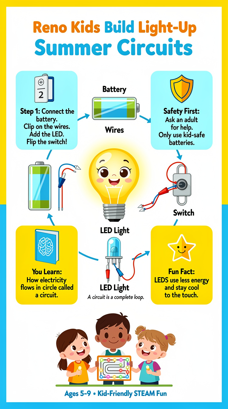 Reno Kids Build Light-Up Summer Circuits Infographic