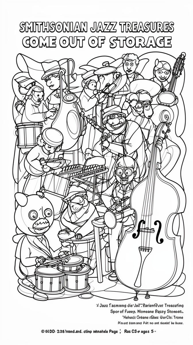 Smithsonian Jazz Treasures Come Out of Storage Coloring Page
