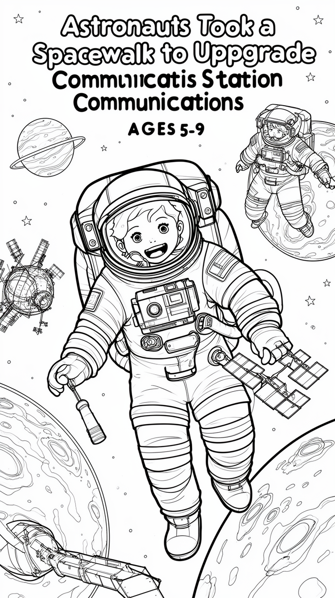 Astronauts Took a Spacewalk to Upgrade Station Communications Coloring Page
