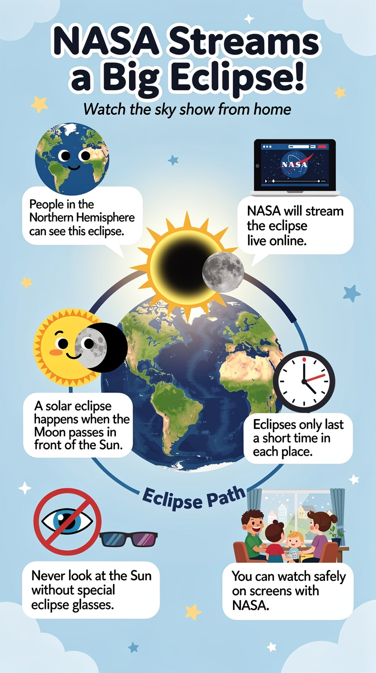 NASA Streams a Big Northern-Hemisphere Eclipse for Sky Watchers Infographic