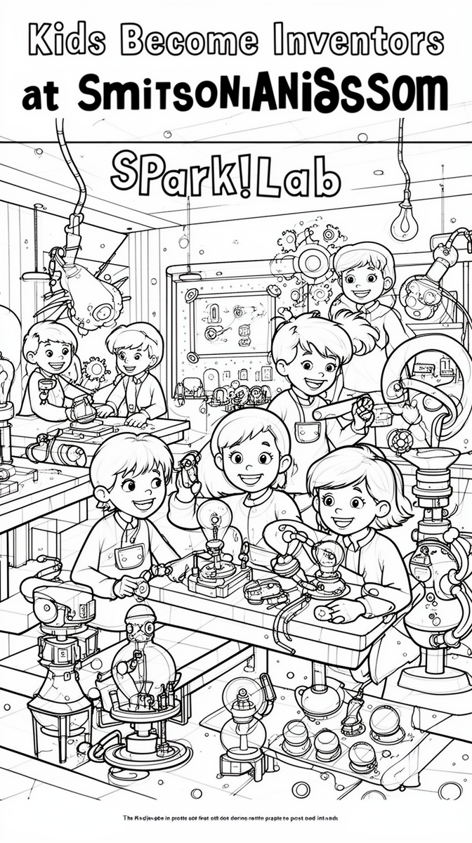 Kids Become Inventors at Smithsonian Spark!Lab Coloring Page