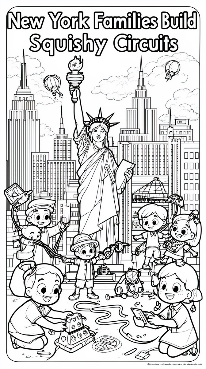 New York Families Build Squishy Circuits Coloring Page