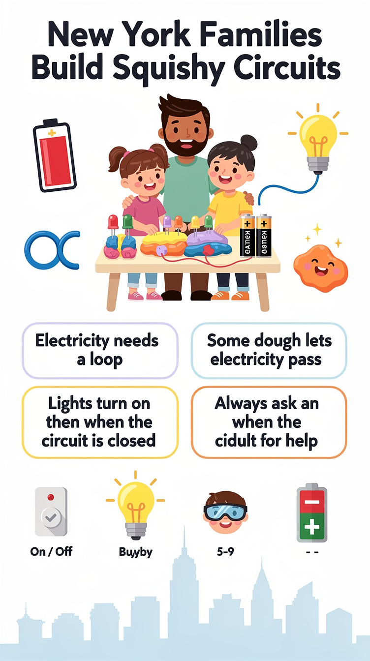 New York Families Build Squishy Circuits Infographic