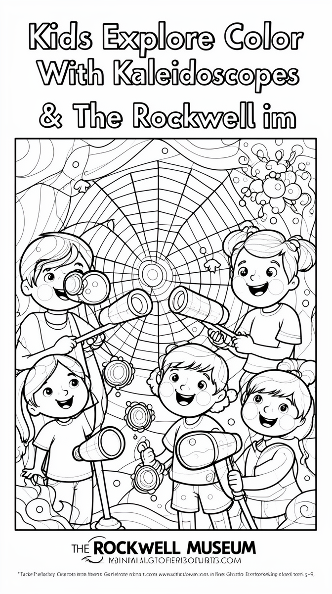 Kids Explore Color With Kaleidoscopes at The Rockwell Museum Coloring Page