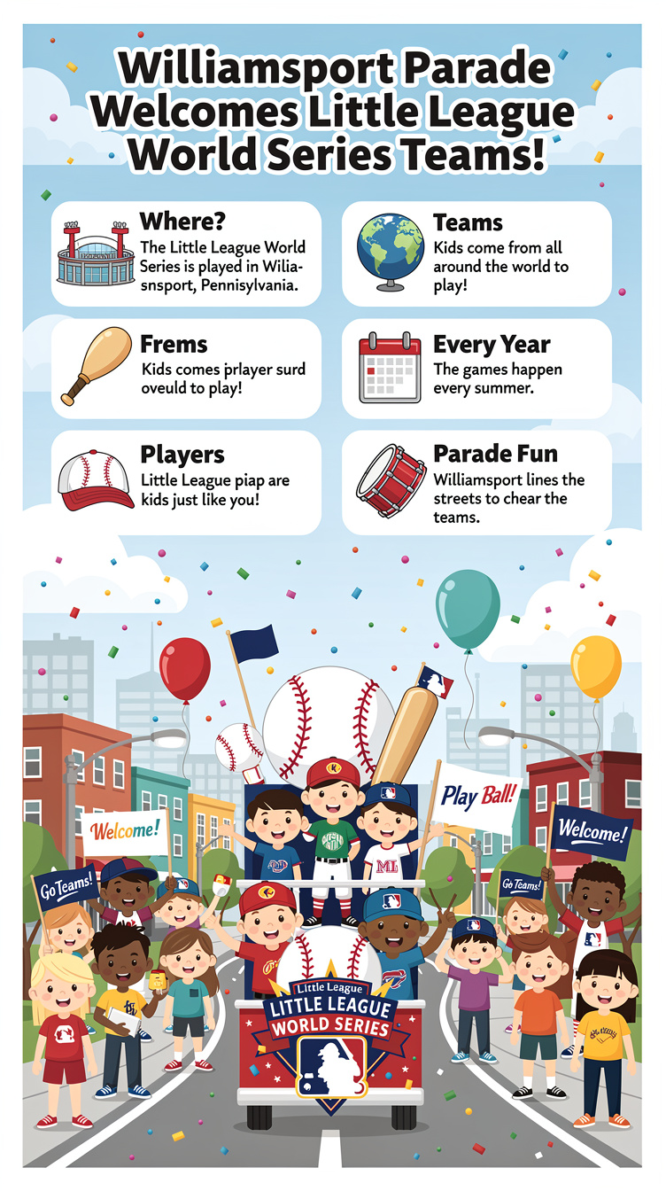 Williamsport Parade Welcomes Little League World Series Teams Infographic