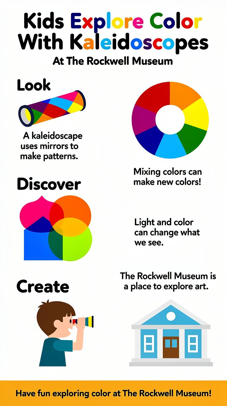 Kids Explore Color With Kaleidoscopes at The Rockwell Museum Infographic
