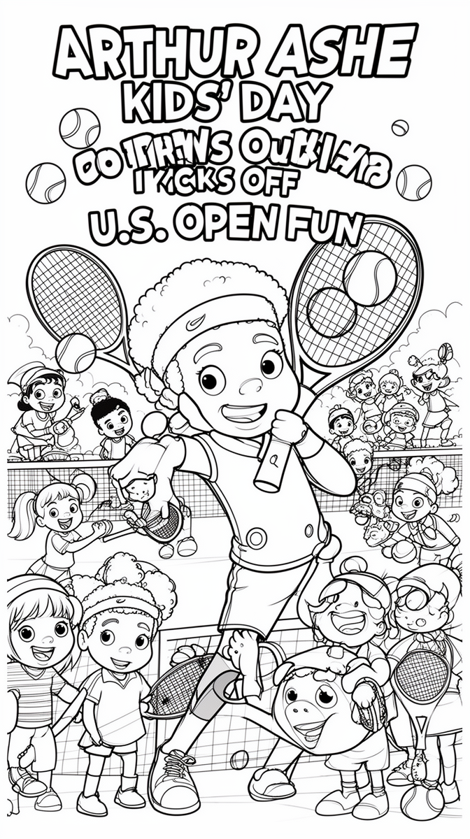 Arthur Ashe Kids’ Day Kicks Off U.S. Open Fun Coloring Page