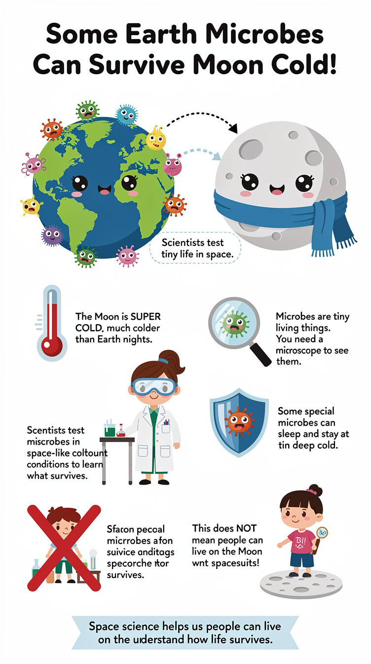 Scientists Find Some Earth Microbes Could Survive Moon Cold Infographic