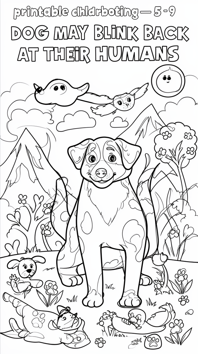 Dogs May Blink Back at Their Humans Coloring Page