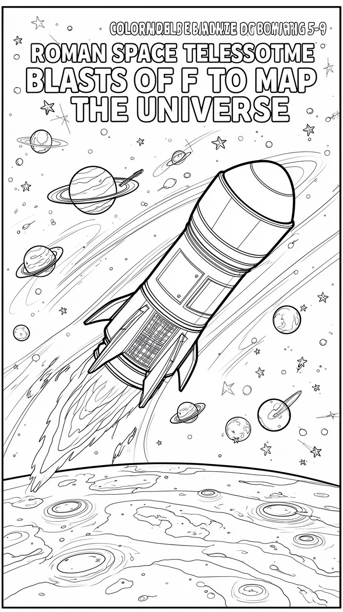 Roman Space Telescope Blasts Off to Map the Universe Coloring Page