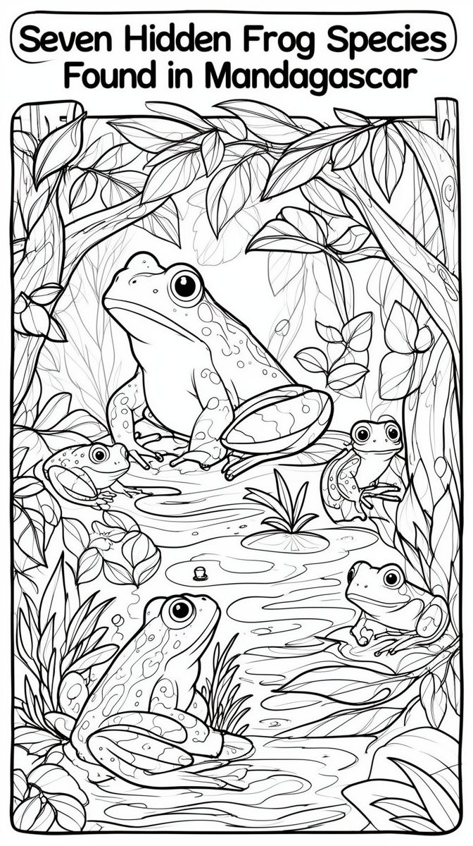 Seven Hidden Frog Species Found in Madagascar Coloring Page