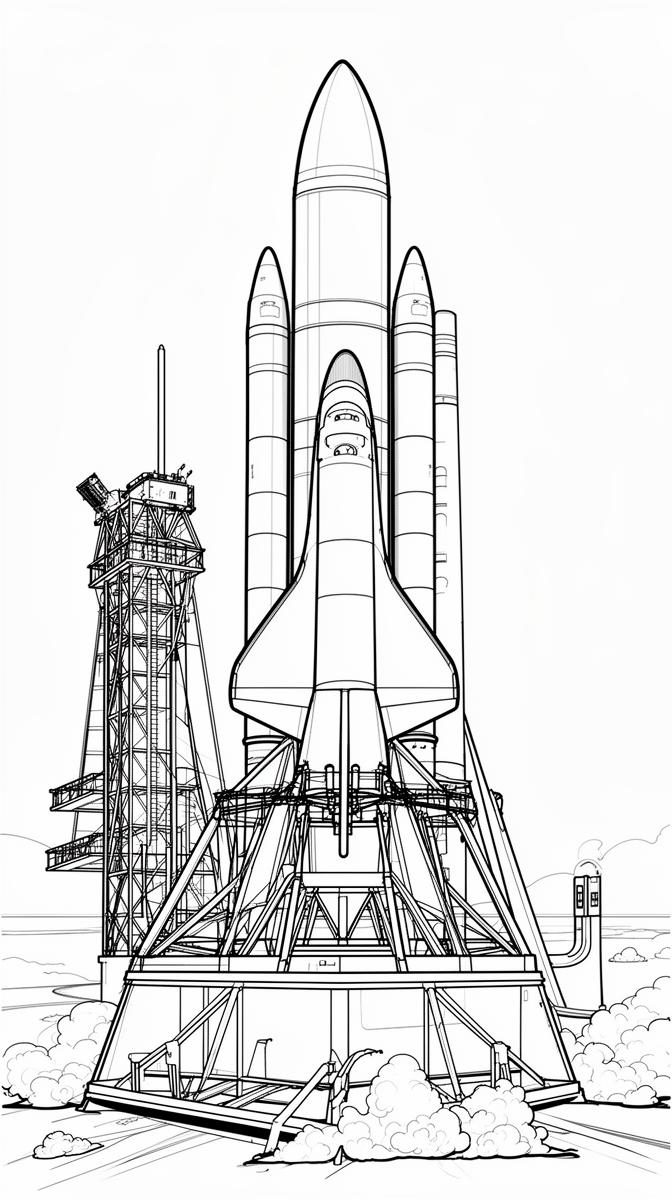 Rocket Engines Move Into Place for Artemis III Coloring Page