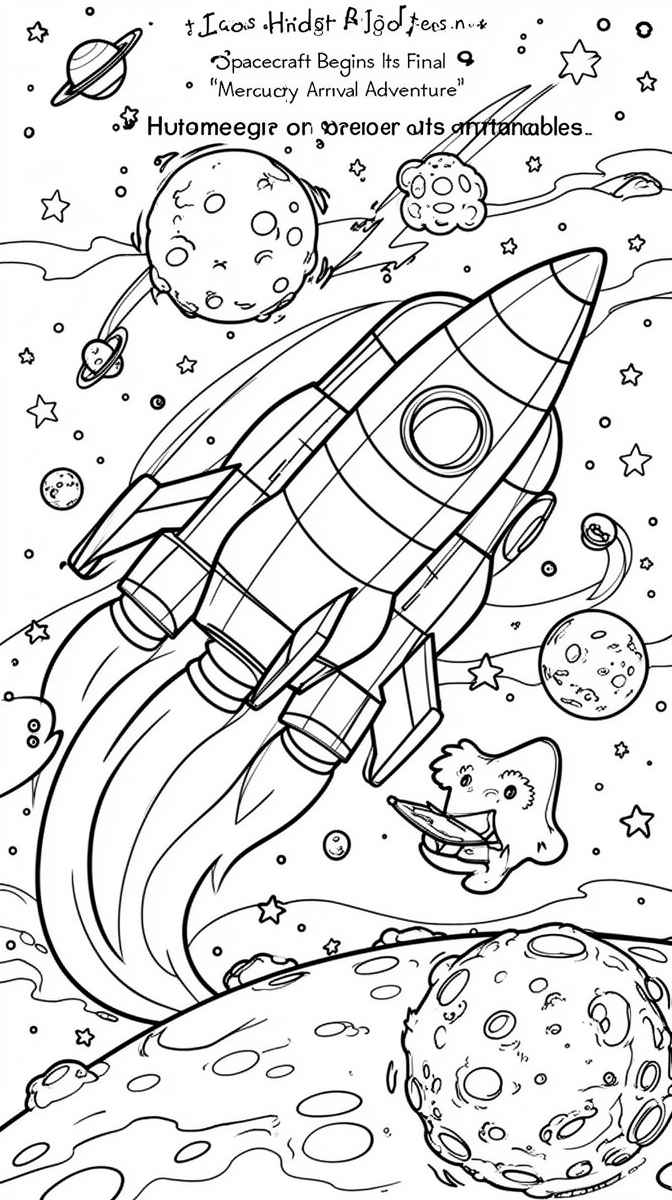 Spacecraft Begins Its Final Mercury Arrival Adventure Coloring Page