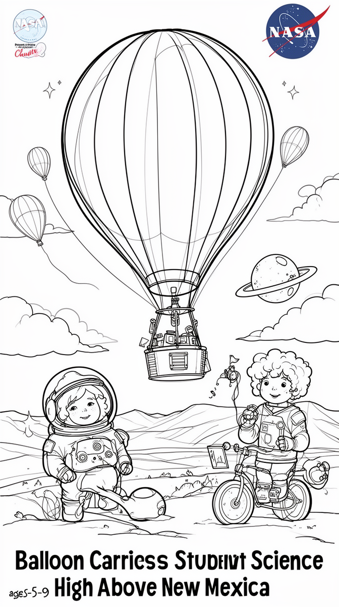 NASA Balloon Carries Student Science High Above New Mexico Coloring Page