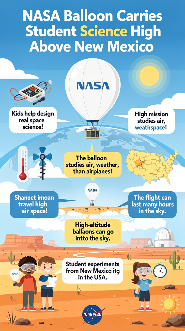 NASA Balloon Carries Student Science High Above New Mexico Infographic