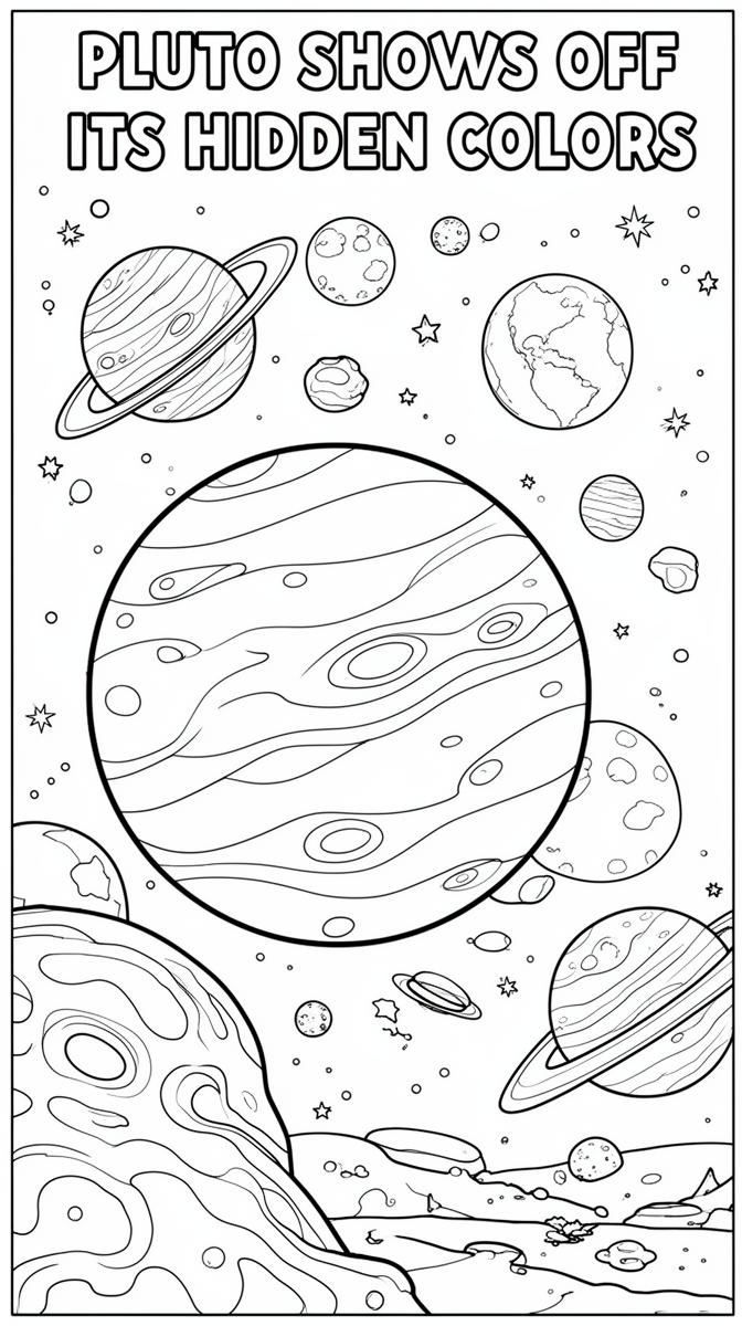 Pluto Shows Off Its Hidden Colors Coloring Page