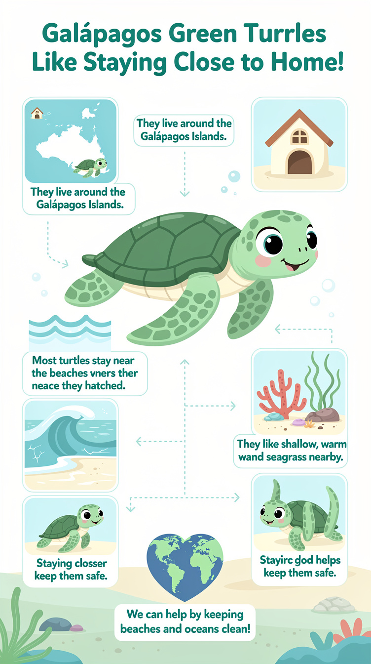 Galápagos Green Turtles Like Staying Close to Home Infographic
