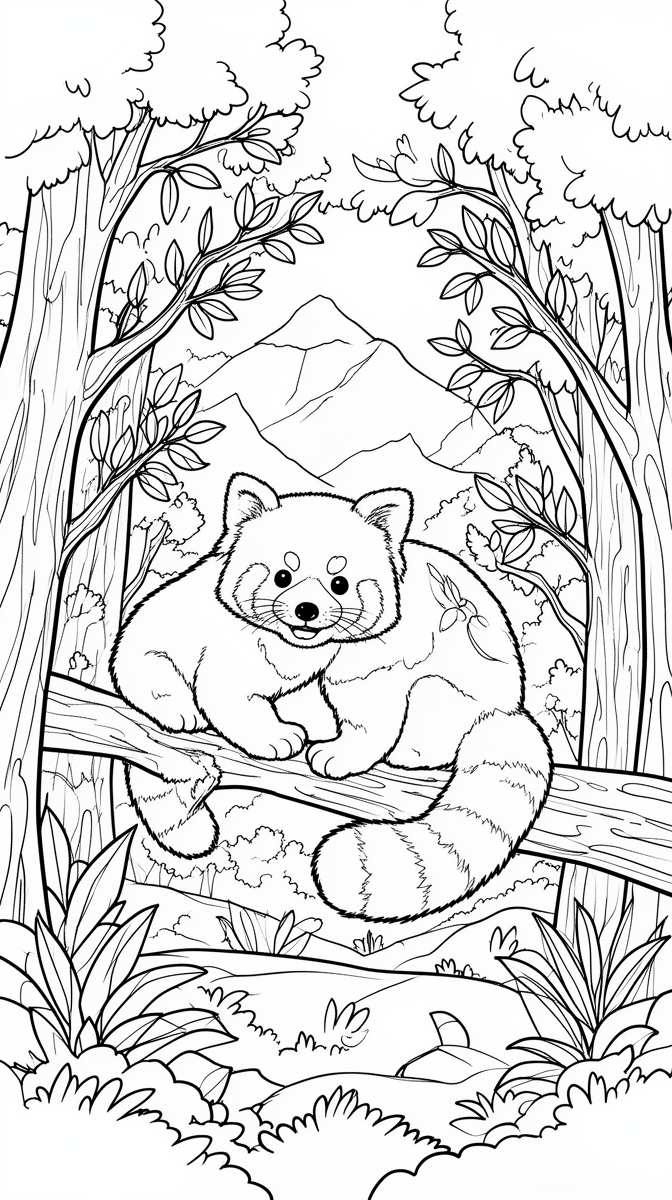 Trail Cameras Spot Endangered Red Pandas in Nepal Coloring Page