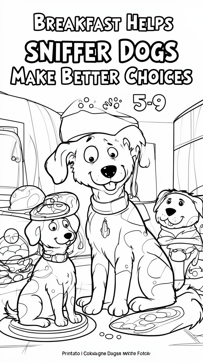 Breakfast Helps Sniffer Dogs Make Better Choices Coloring Page
