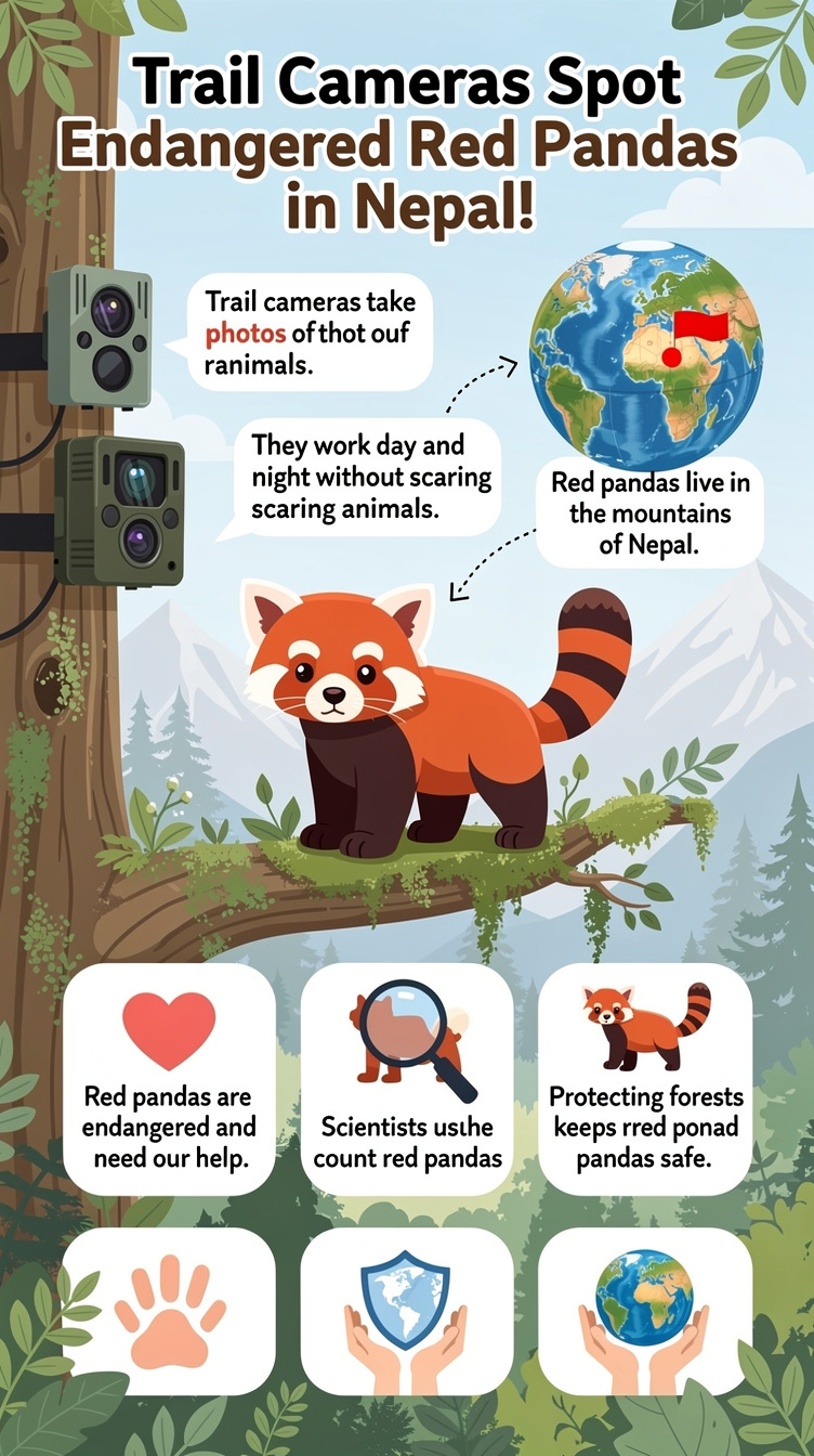 Trail Cameras Spot Endangered Red Pandas in Nepal Infographic