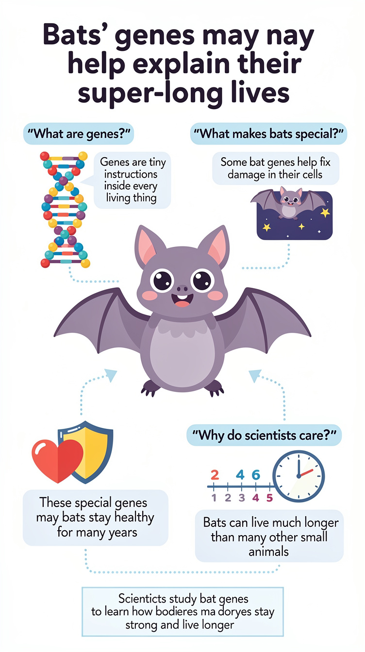 Bats’ Genes May Help Explain Their Super-Long Lives Infographic