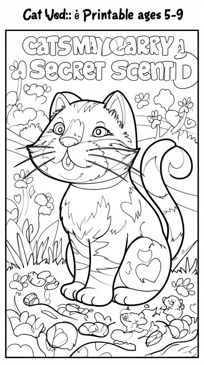 Cats May Carry a Secret Scent ID Coloring Page
