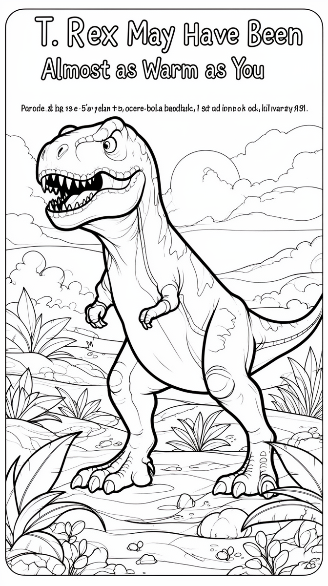 T. Rex May Have Been Almost as Warm as You Coloring Page