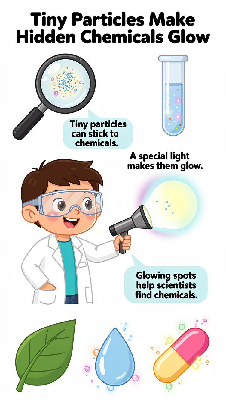 Tiny Particles Make Hidden Chemicals Glow Infographic