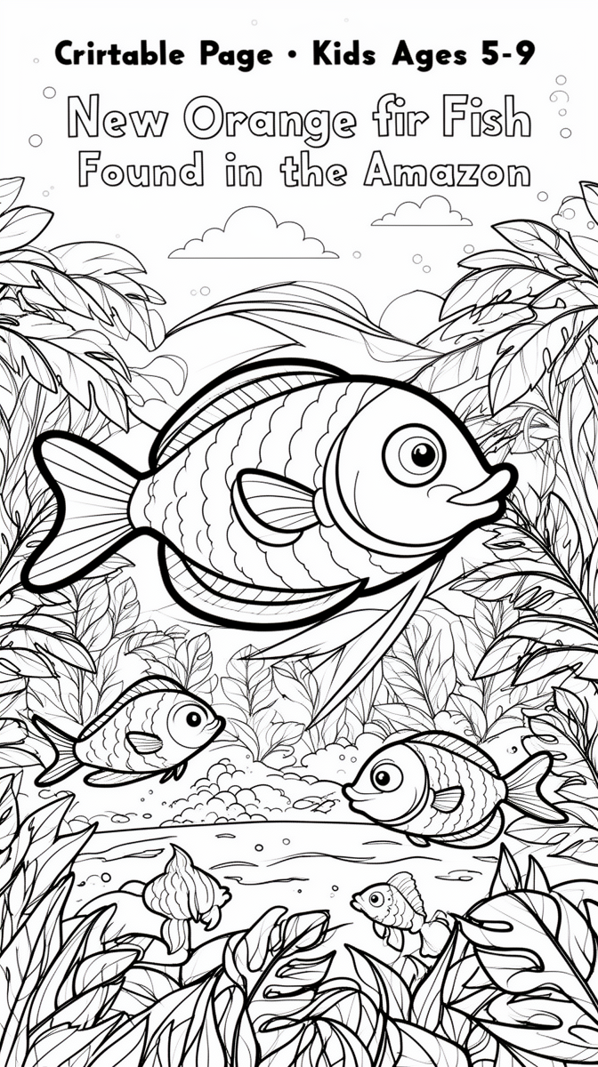 New Orange Fish Found in the Amazon Coloring Page