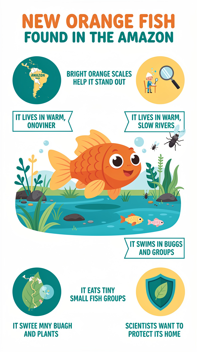 New Orange Fish Found in the Amazon Infographic