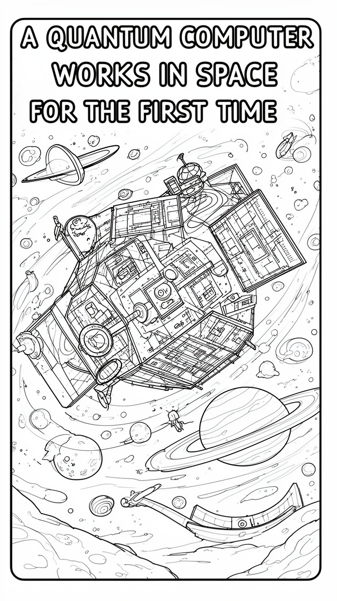 A Quantum Computer Works in Space for the First Time Coloring Page