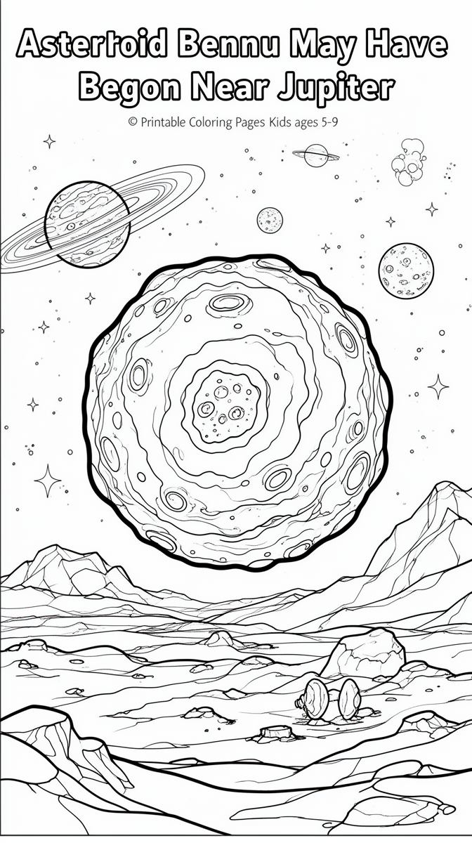 Asteroid Bennu May Have Begun Near Jupiter Coloring Page
