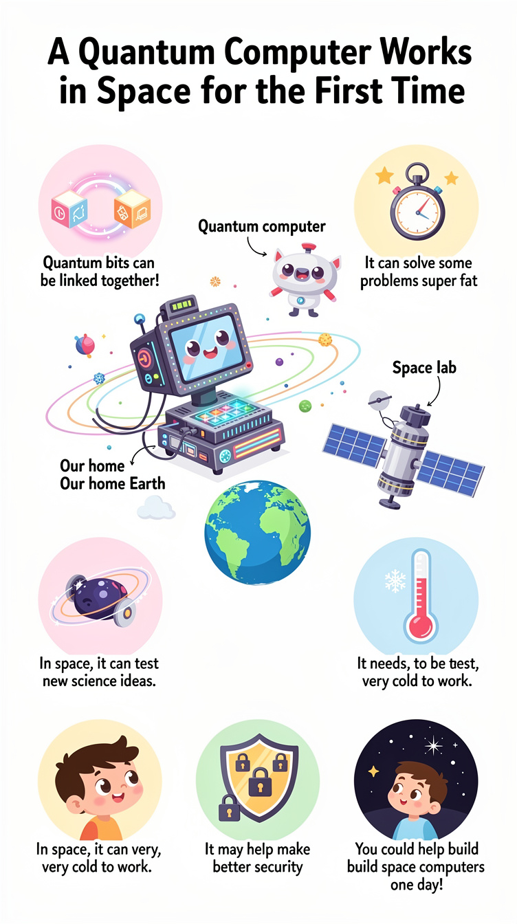A Quantum Computer Works in Space for the First Time Infographic