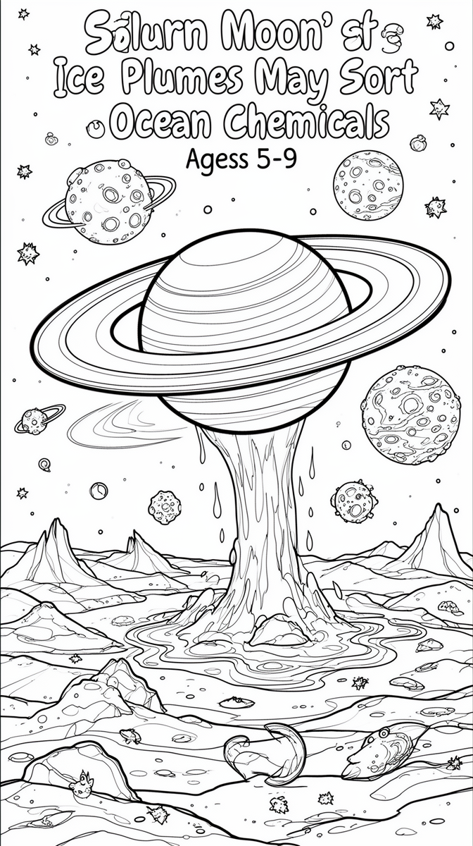 Saturn Moon’s Ice Plumes May Sort Ocean Chemicals Coloring Page