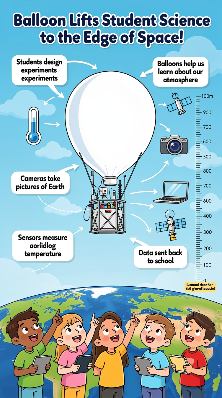 Balloon Lifts Student Science to the Edge of Space Infographic