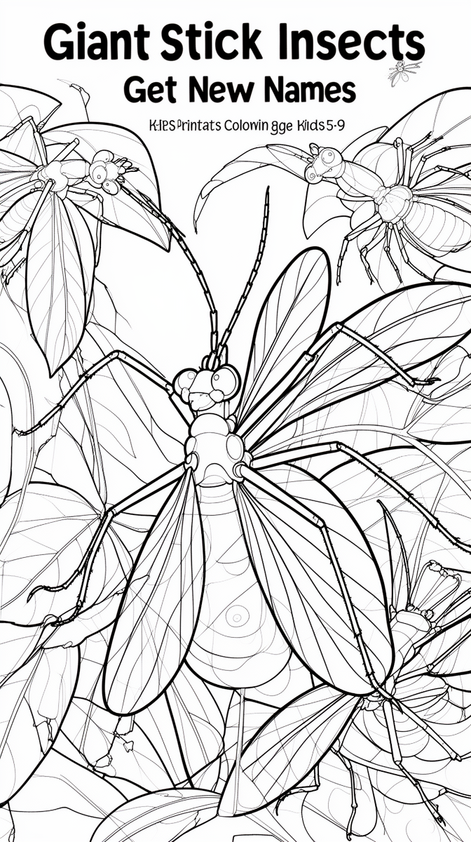Giant Stick Insects Get New Names Coloring Page