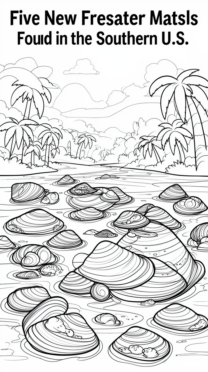 Five New Freshwater Mussels Found in the Southern U.S. Coloring Page