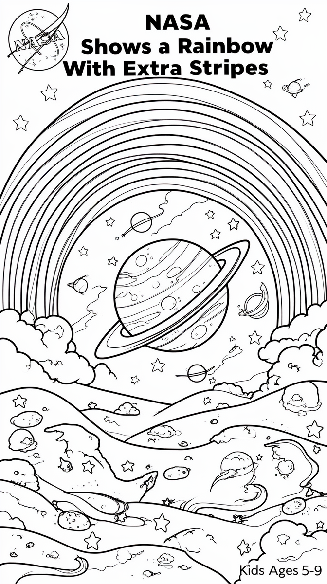 NASA Shows a Rainbow With Extra Stripes Coloring Page