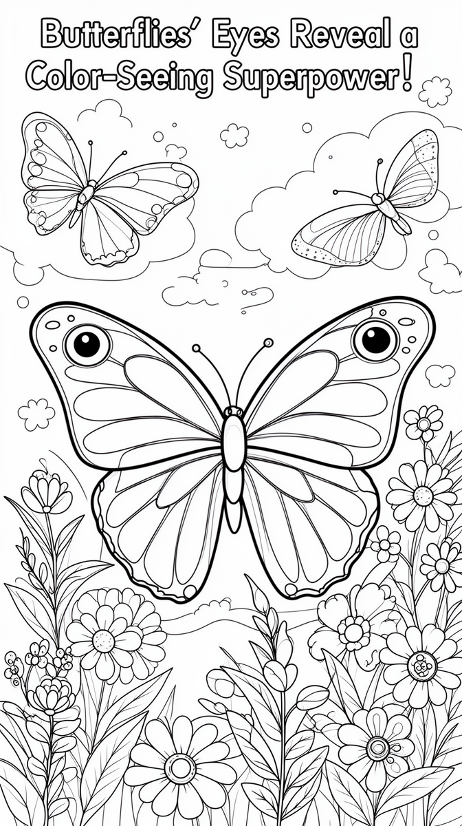 Butterflies’ Eyes Reveal a Color-Seeing Superpower Coloring Page