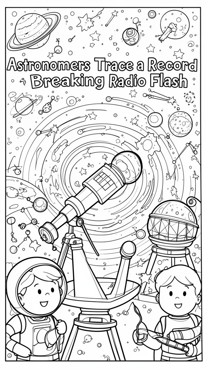 Astronomers Trace a Record-Breaking Radio Flash Coloring Page