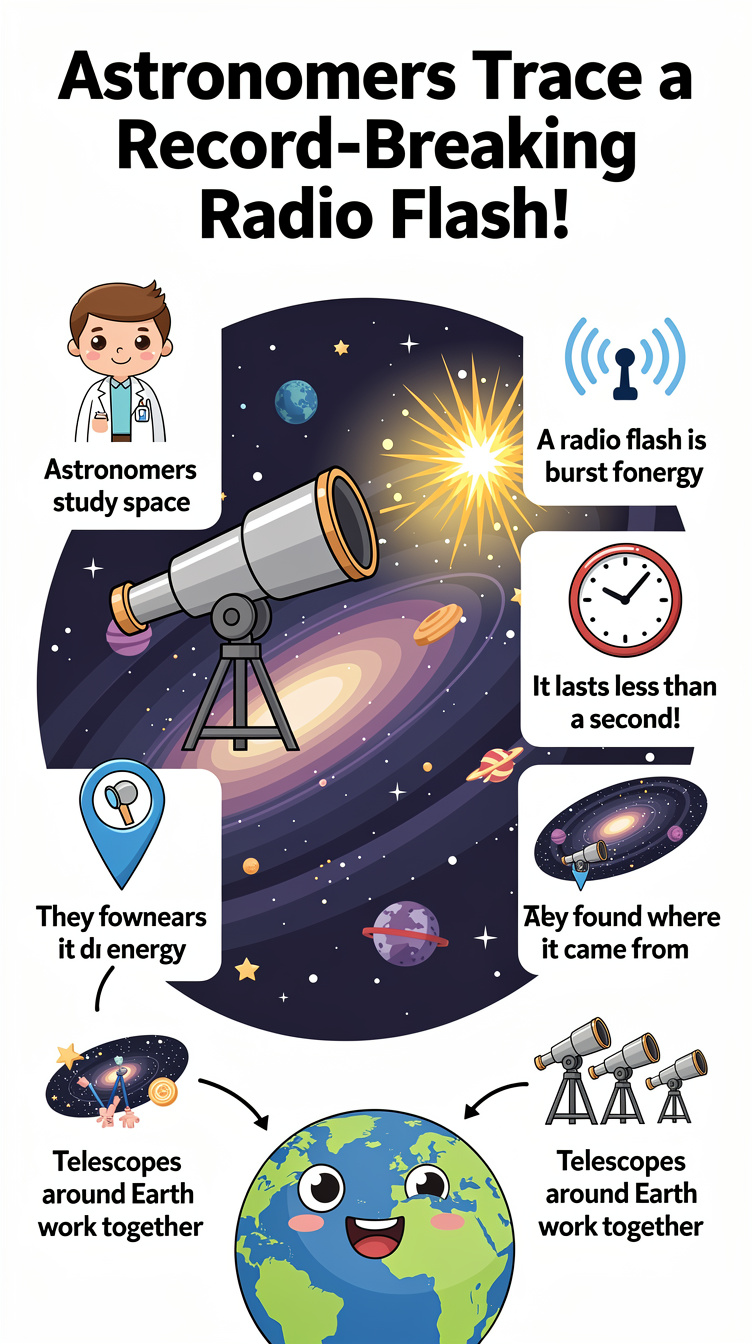 Astronomers Trace a Record-Breaking Radio Flash Infographic