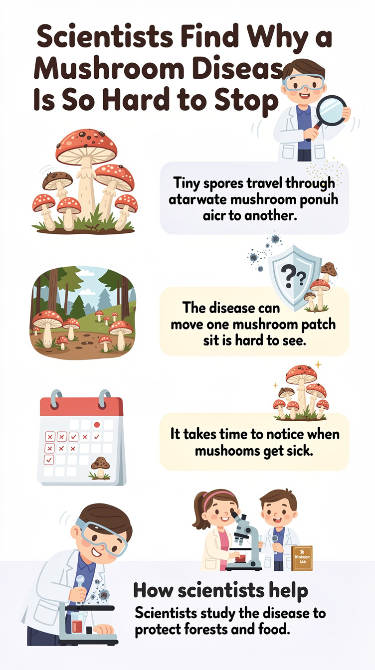 Scientists Find Why a Mushroom Disease Is So Hard to Stop Infographic